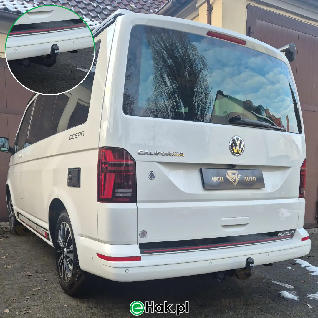 11 montaż haka holowniczego vw t6 california